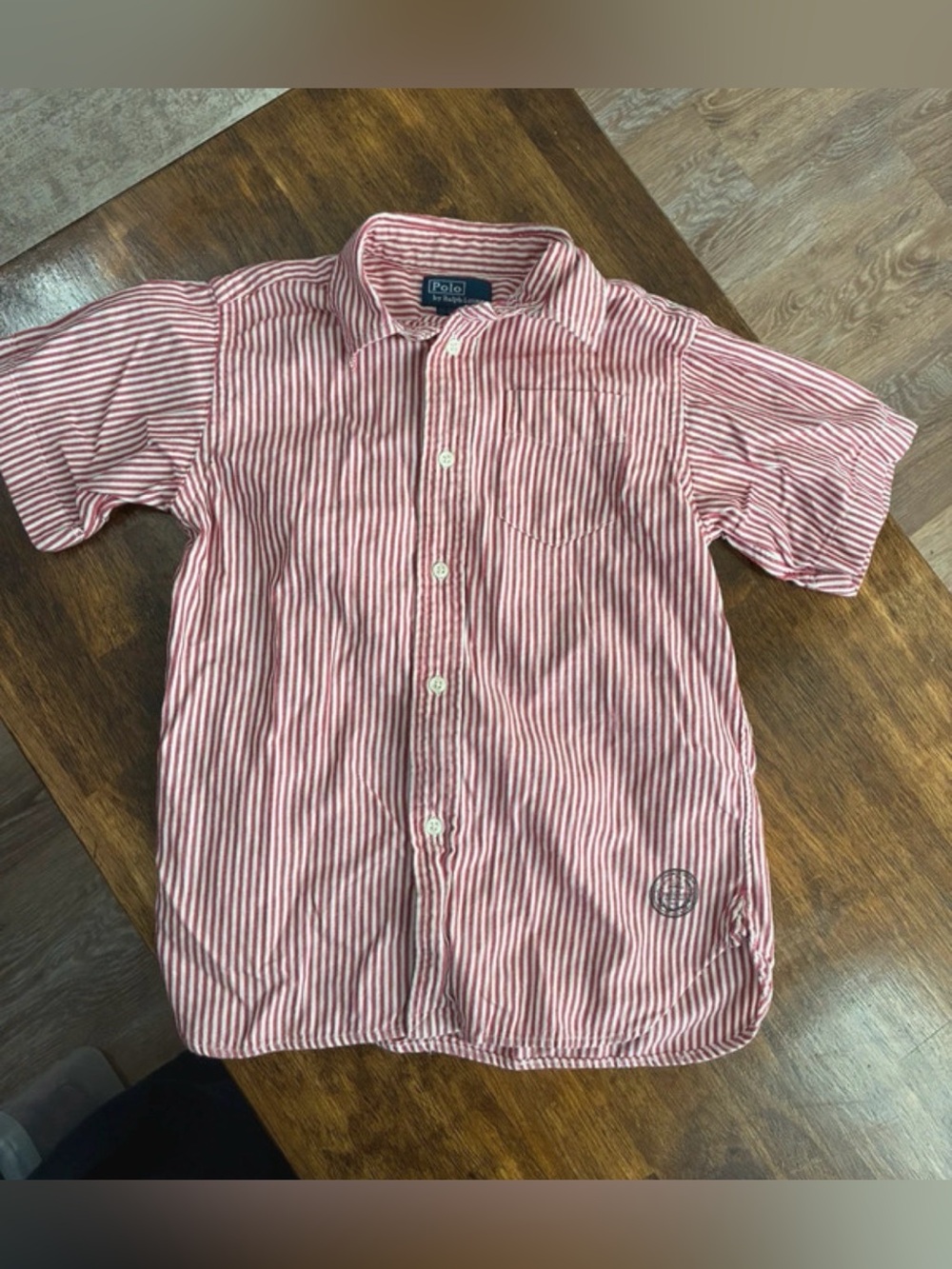 Polo Ralph Lauren Boys Red Stripe Button Down Size 6